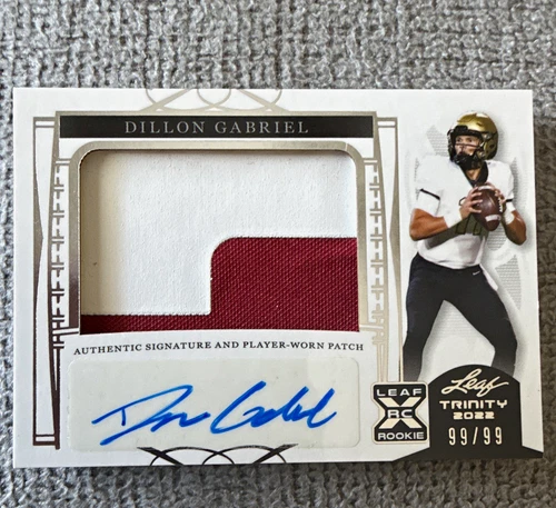 Leaf Trinity 2022 Dillon Gabriel Patch Auto RC Silver /99 #PA-DG1 UCF bookend