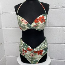 Matalan Holiday Shop Floral Tropical Print Bikini 34C Bottoms Size 14 BNWT. PK