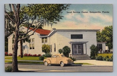 Vintage Florida Postcard GAINESVILLE Local Service Center 1940s