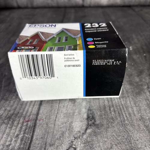 New Genuine Epson 232 3 Pack Cyan Magenta Yellow Ink Cartridge Exp 02/2027 - 第 5/6 張圖片
