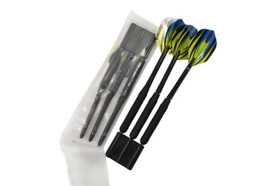 Red Dragon Hardcore Soft Tip Darts Set 6 Plastic Tip Neon Flights Black Grips