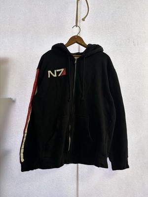 BioWare Mass Effect N7 Mens Medium Full Zip Hoodie Sweatshirt Chest Pocket