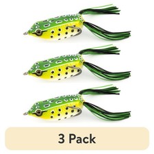 3-Pack Topwater Frog Fishing Lure for Bass in Green
