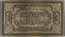 Harry Potter Hogwarts Express Train Ticket Limited Edition Metal Replica