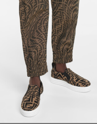 Fendi FF Vertigo tobacco/black slip-on sneakers in 39.5 | eBay display picture 1