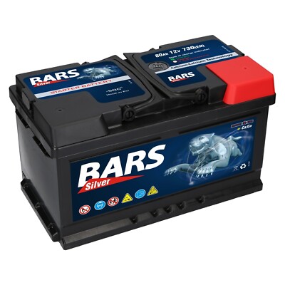 BARS 12V 80 Ah 730A EN Autobatterie Starterbatterie Calcium Technologie NEU