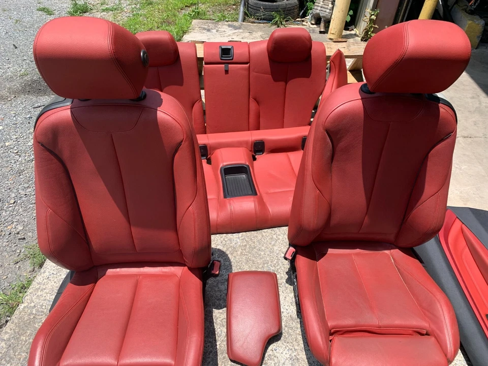 BMW 428i 435i F33 cupé OEM 14-18 CONJUNTO INTERIOR DEPORTIVO ASIENTO TÉRMICO PANEL PUERTA ROJO Foto 3 de 4