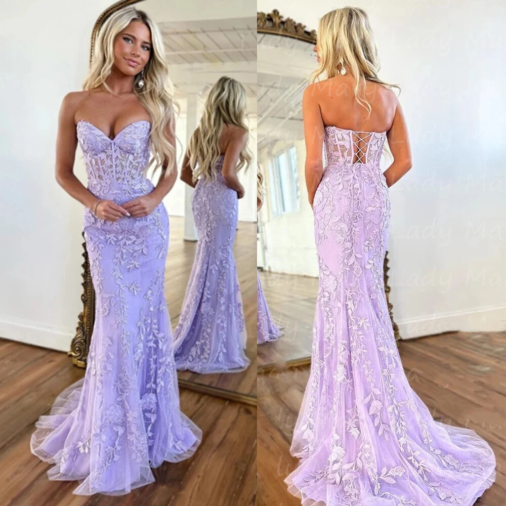 lilac evening dress