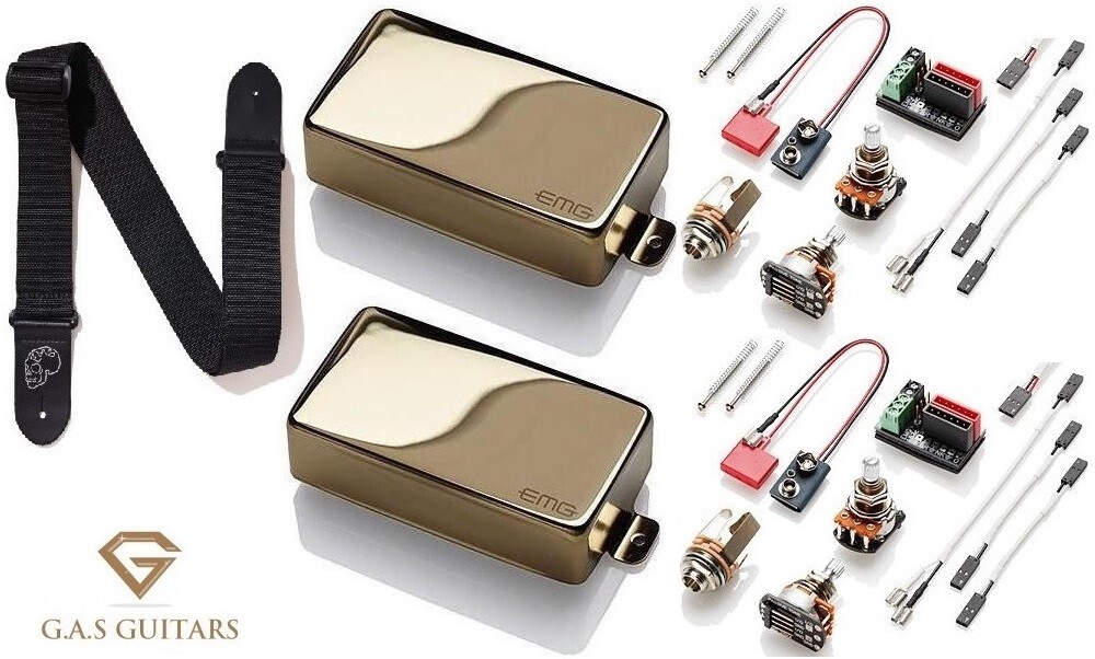 EMG 81 & 60 Gold Active Humbucker Set Short Shaft Pots