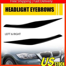 Black Headlight Eyelid Eyebrow Cover Trim For Bmw E90 E91 328i 335i 2005-2012 A