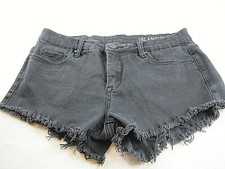 Blank NYC Black Shorts Size 27 29W X 3in L Cut Off Fringed Hems Low Rise