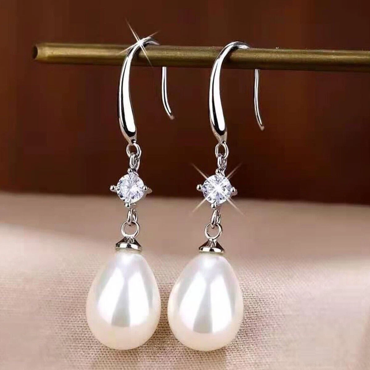 POPLYKE Orecchini A Goccia In Argento 925 Con Perle Bianche – Design Vintage Filigrana, Ipoallergenici E Senza Nichel – Regalo Ideale Per Compleanno E Anniversario