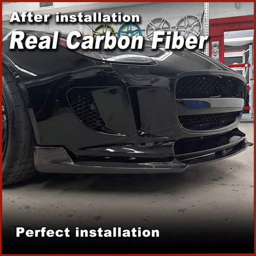 REAL Carbon Fiber Front Bumper Lip Body Kit Fit for Jagaur F Type 2-Door 2015-18 - Bild 3 von 9