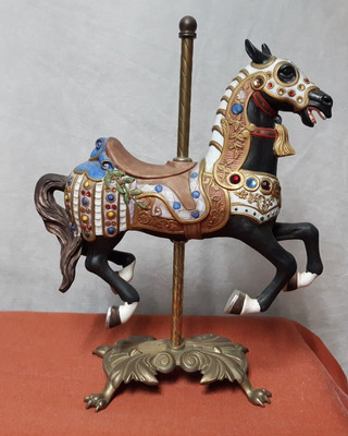 1987 AMERICAN CAROUSEL COLLECTION 13 1/4'' TALL SIGNED 1915/9500 with Brass Base