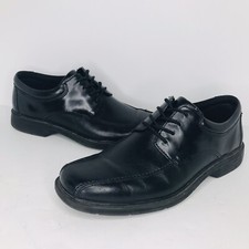 Nunn Bush Black Smooth Leather Square Mens Dress Oxfords Size 10 W 84221-001