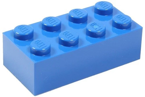 Blue Gift Box it Opens Brick Kit Bricks and Full Color