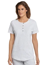 Schiesser Women's Mix &amp; Relax Short Sleeve Button Jersey 36-48 S-4XL