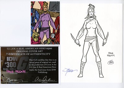 GI JOE #300 PALE PEONY #284 ORIGINAL COVER ART IDW by JAMIE SULLIVAN with COA