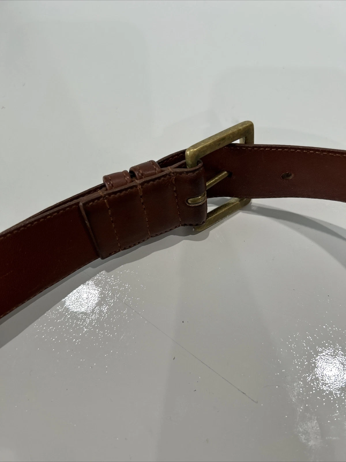 Coach Guanto da cintura in pelle marrone marrone marrone conciato ottone massiccio 7600 uomo 36