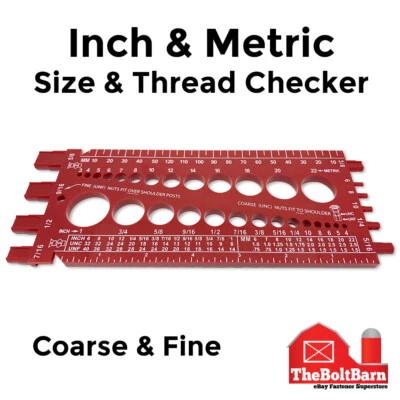 THEBOLTBARN Screw Bolt Nut Thread Measure Gauge Size Checker ( Inch Standard & Metric)