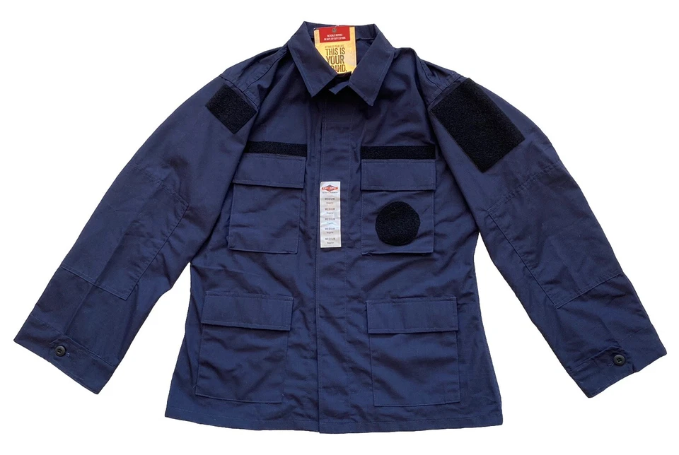 NEW MENS TRU-SPEC FOUR POCKET COTTON POLYESTER SHIRT  NAVY BlUE MEDIUM REGULAR - Image 2 of 4