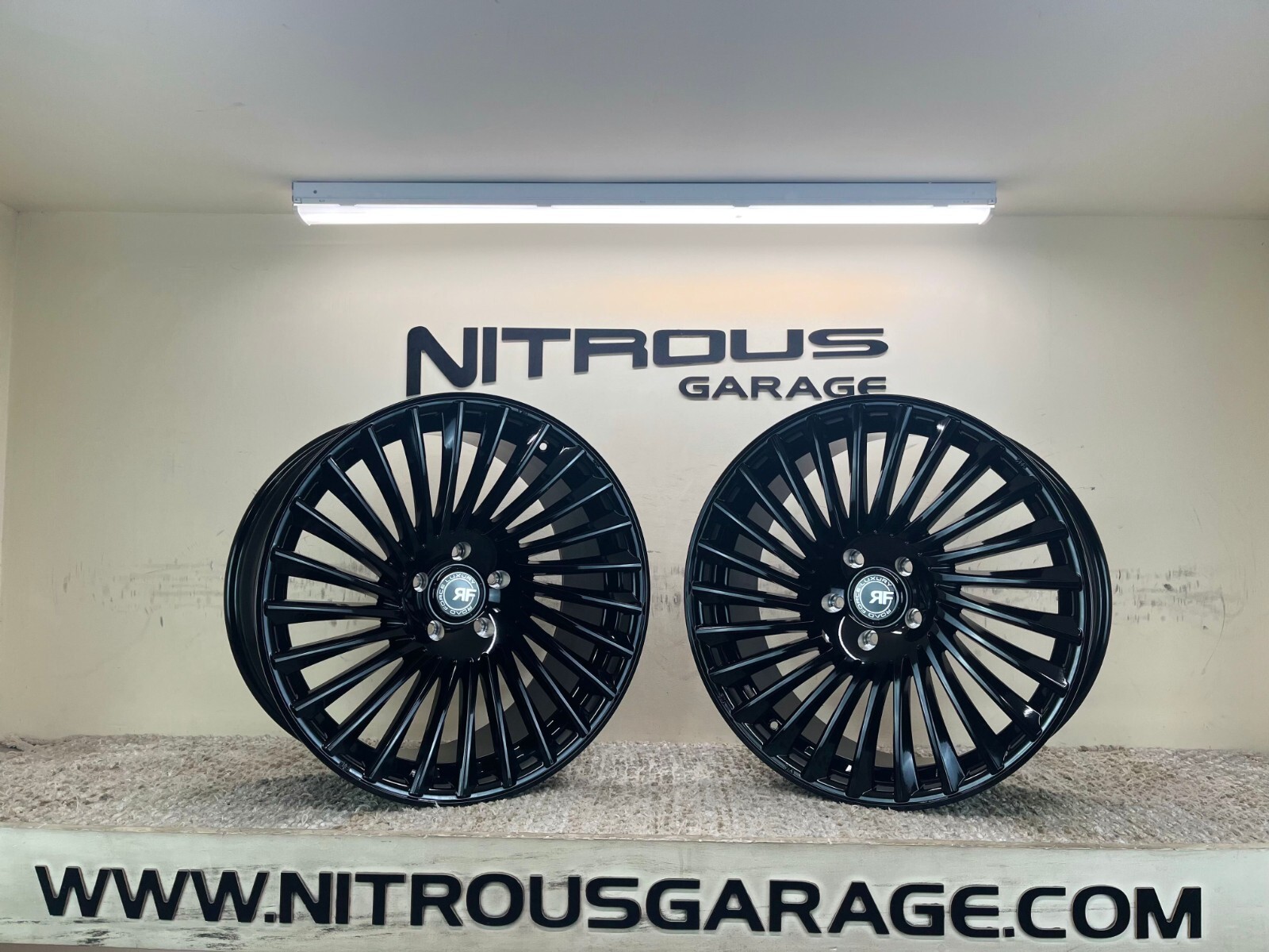 22 GLOSS BLK CONCAVE STAGGER RF23 WHEELS FIT BENTLEY GT GTC & FLYING SPUR 19-25