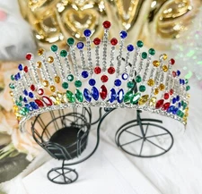 Rainbow Tiara, LGBTQ Headpiece, Pride Parade Crown, Multicolor Queen Tiara