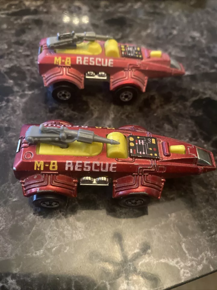 Lot Of Two Hot Wheels Spacer Racer Hong Kong red M-B Rescue 1978 Mattel - Image 2 of 4