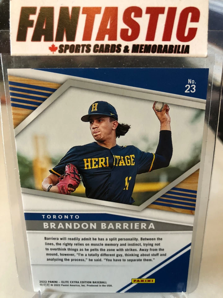2022 Panini Elite Extra Edition Prime Numbers GOLD /24 #23 Brandon Barriera - Image 2 of 2