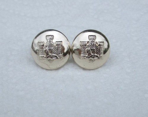 1x Pair of British Army: Devonshire & Dorset Regiment Cap Buttons (Small, 14mm) - Picture 2 of 2