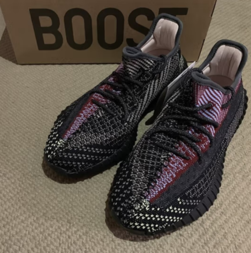 Adidas Yeezy Boost 350 V2 Running Shoes Black Red Full Sky Star FX4145 - Picture 1 of 4