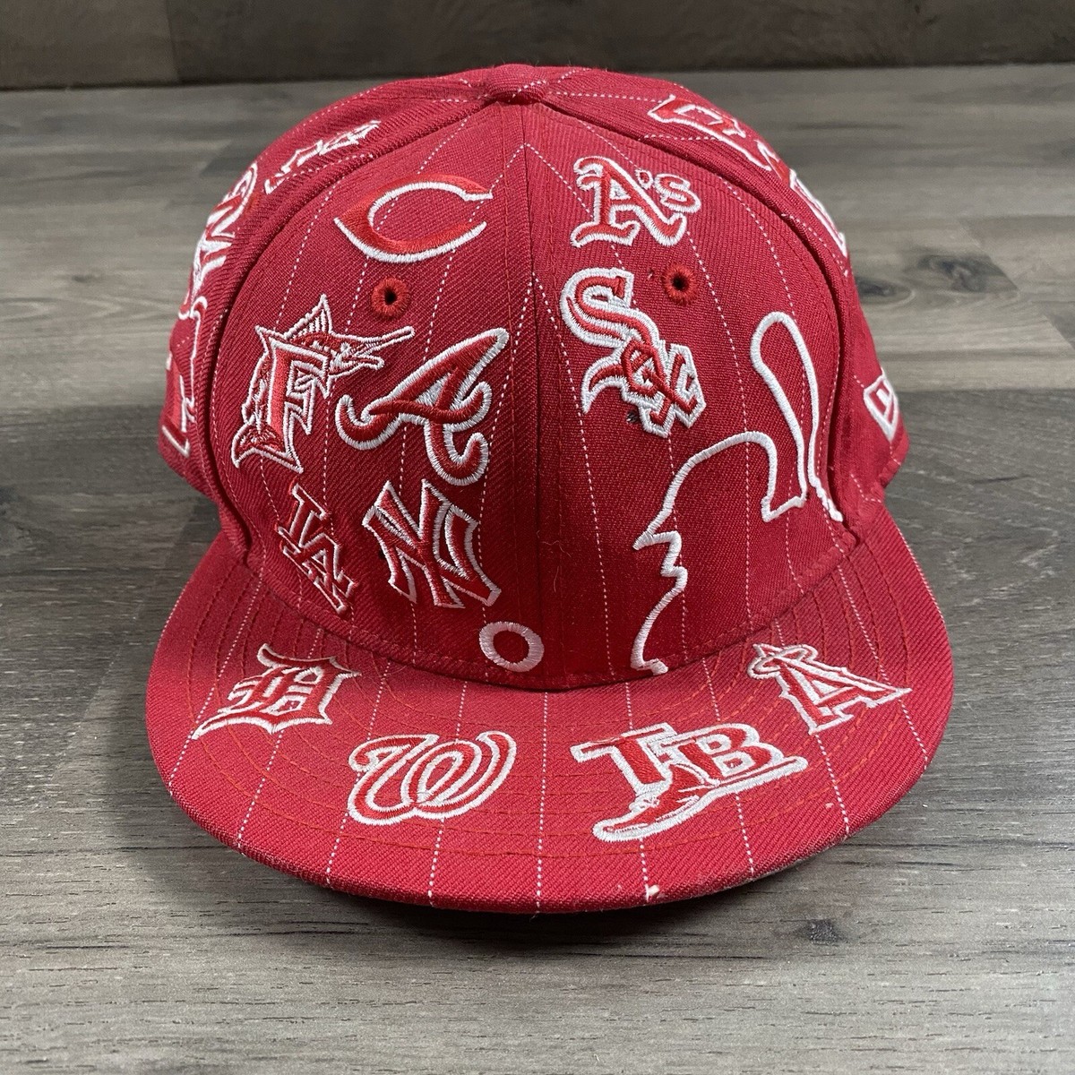MLB全チームALL OVERロゴ59FIFTY New Eraキャップ5/8 New Era MLB All Over Team Logo 59Fifty Baseball Hat Fitted