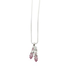 Ballet Shoes Pink Necklace Made With Swarovski Crystal 18" Chain Pendant