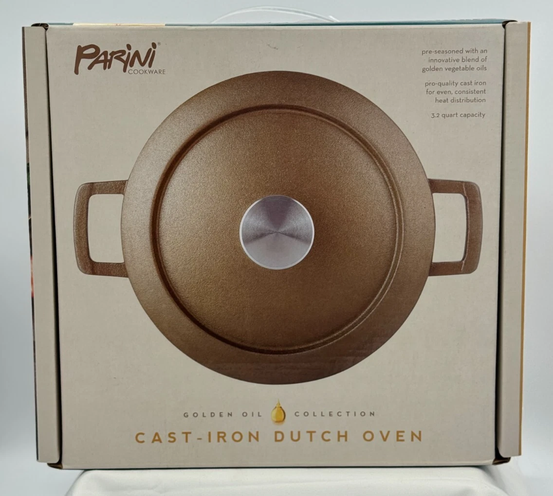 Parini Cast-Iron Dutch Oven - 3.2 Quart - Golden Oil Collection - New in Box!