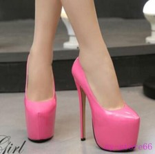 Women's Platform Super High Heels Patent Leather Nightclub Dress Shoes Stilettos