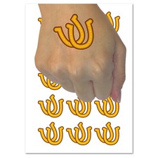 Double Horseshoe Lucky Temporary Tattoo Water Resistant Fake Body Art Set