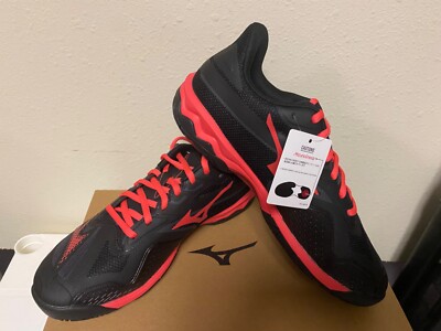 Mizuno Men's Wave Exceed Light AC Tennis Shoes Black/Red 61GA231862