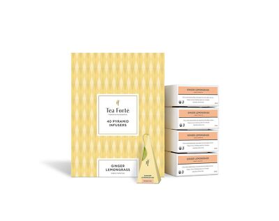 Tea Fortè Box 40 Pyramiden Ingwer Lemongras Kräutertee Lebkuchenherz