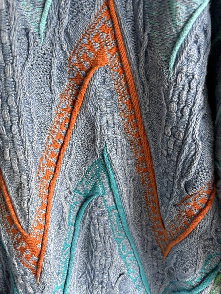 Vintage Coogi Blues 3D Textured Knit Sweater Size M Blue Rare - Image 3 of 4