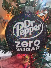 Handmade Dr Pepper Zero Sugar Christmas Ornament Shatterproof Disc NEW