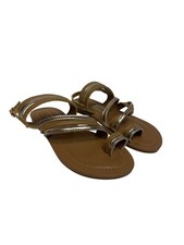 Kurt Geiger Girl's Mini Delilah Sandals Brown Gold Adjustable Strappy Size 3
