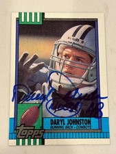 1990 Topps DARYL JOHNSTON Dallas Cowboys Rookie Card Signed Auto