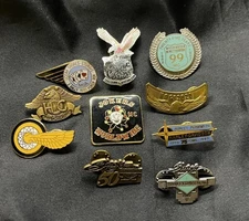10 MOTORCYCLE PINS 1980’s 90’s HARLEY STURGIS NORWALK MC WASHINGTON 99