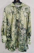 Ganni Green Abstract Floral Print Satin Mini Dress L Street Style Designer Lux