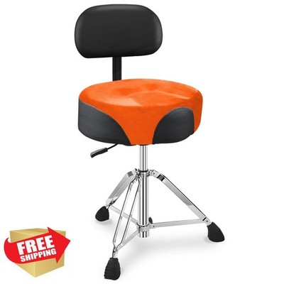 UPELLA Orange Drum Stool Seat Velvet Memory Foam Hydraulic