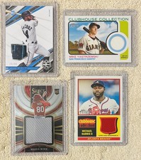 2022, 2023 & 2025 Topps & Panini Baseball Card Relic lot (4)