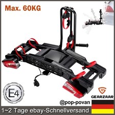 Kupplungs Fahrradträger Heckträger für 2 Fahrräder E-Bikes abklappbar abschließb