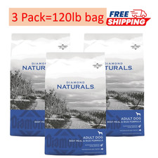 3 Pack Diamond Naturals Adult Dry Dog Food - Beef Meal & Rice Formula 120 lb 0.23 per pound