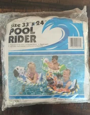 Vintage 1989 Intex Penguin Pool Rider Floatie 33"x24" Ages 2-7