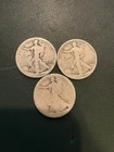 3 coin lot walking liberty half dollar coin 90% silver last one (T-07)